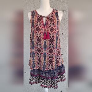 Xhilaration Multicolor Patterned Sleeveless Dress